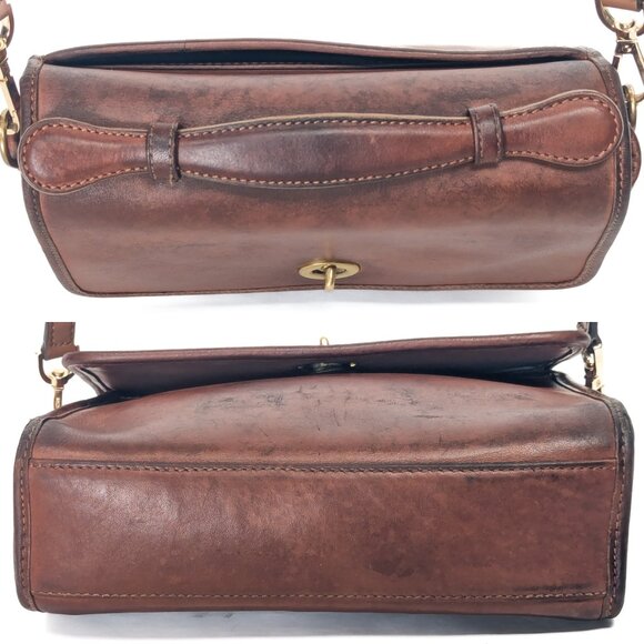 COACH Made in Italy Court Turnlock Vintage Brown Shoulder Bag - Picture 7 of 14